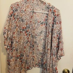 Floral Print short sleeve Kimono